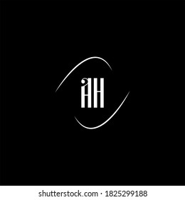A H letter logo monogram design on black color background