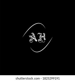 A H letter logo monogram design on black color background