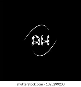 A H letter logo monogram design on black color background