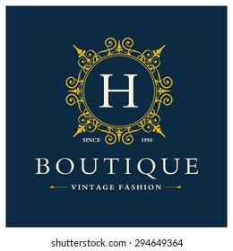 H Letter logo, Monogram design elements, line art logo design. Beautiful Boutique Logo Designs, Business sign, Restaurant, Royalty, Cafe, Hotel, Heraldic, Jewelry, Fashion, Wine. Vector illustration