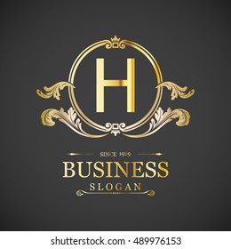 H Letter logo, Monogram design elements, line art logo design. Beautiful Boutique Logo Designs, Business sign, Restaurant, Royalty, Cafe, Hotel, Heraldic, Jewelry, Fashion, Wine. Vector illustration