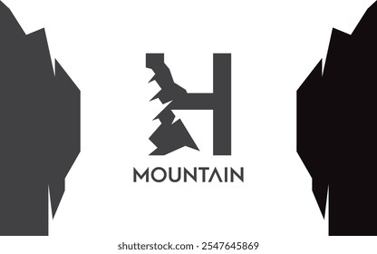 H Letter logo mountain for identity. letter templatefor your brand