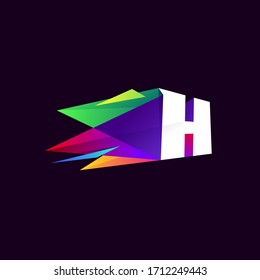 Logotipo de letra H en un estilo de poste bajo multicolor. Icono perfecto para empresa digital, identidad de claraboyas, publicidad espacial, etc.