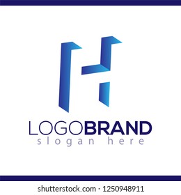 H Letter logo in negative space icon vector template