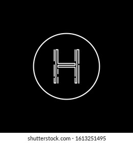 H letter logo with nice black background.H letter icon.