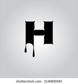 H letter logo with nice gradient white background. H letter icon. H.