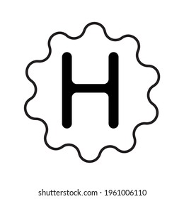 H letter logo on white background in round circle.Bold H Logo.