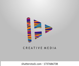 H Letter Logo. Play Media Concept Design Perfect for Cinema, Movie, Music,Video Streaming Icon or symbol.