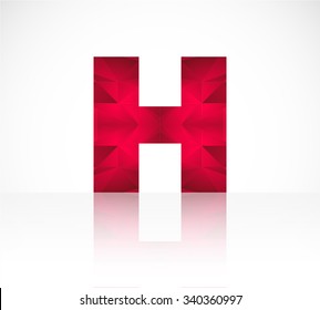 H Letter logo Polygonal design. Abstract low poly pink vector design template element for your corporate identity.