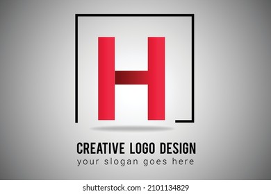 H Letra Logo en color degradado rojo Icono vector. Ilustración del logotipo de la carta creativa H.