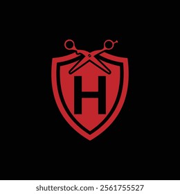 H letter Logo with Shield, H shield logo design template