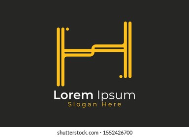 H Letter logo simple elegant flat design. creative line logo vector. abstract font and alphabet modern logo.
