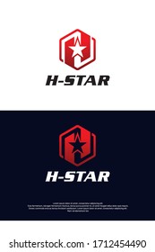 Logotipo de letra H con diseño de vector estrella EPS 10