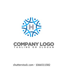 H LETTER LOGO TEMPLATE