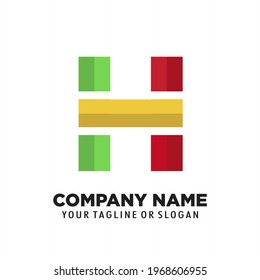 Plantilla de logotipo de la letra H, logotipo abstracto. Diseño de emblema Mínimo Creativo. Icono universal elegante.