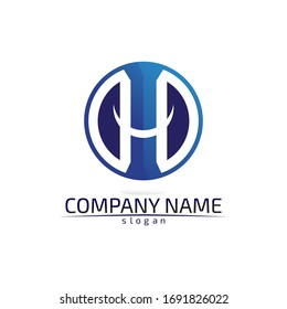 Ilustración del vector de diseño de plantillas de logotipo de letra H
