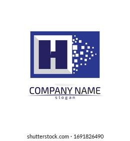 H Letter Logo Template Design Vector illustration sign 