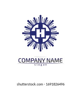 H Letter Logo Template Design Vector illustration sign 