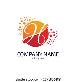 H Letter Logo Template Design Vector illustration sign 