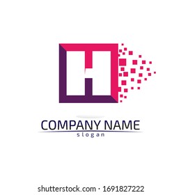 Ilustración del vector de diseño de plantillas de logotipo de letra H
