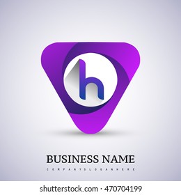 H letter logo in the triangle shape, font icon, Vector design template elements for your application or company identity.