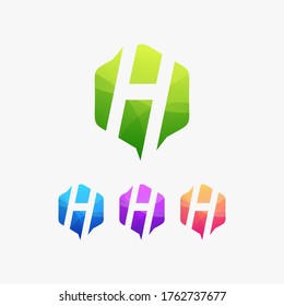 resumen de tipografía de logotipo de letra h