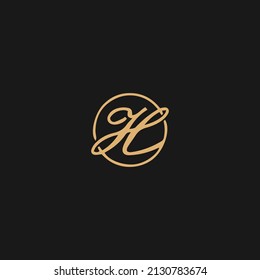 Logotipo vectorial de la letra H, logotipo de tipo de círculo H