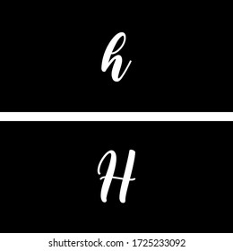 Diseño vectorial del logotipo de la letra H con letra pequeña y mayúscula