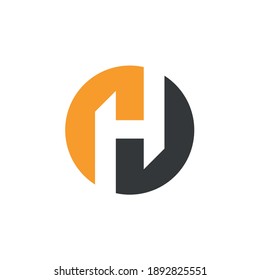 h diseño vectorial de logotipo de letra con dos colores