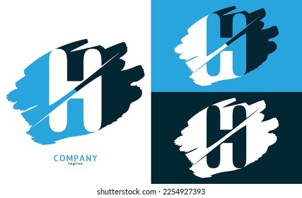 Plantilla de diseño del vector del logotipo de la letra H NUEVA