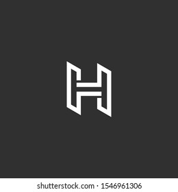 H Logo Monogram Letter Thin Line Stock Vector (Royalty Free) 327250472 ...