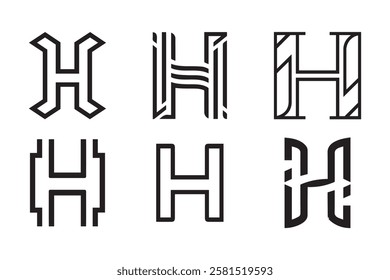 H letter logo vector set