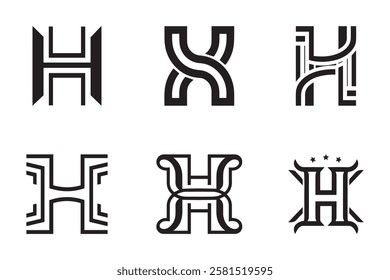 H letter logo vector set
