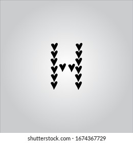 H letter logo with white background.The american style.Letter icon design.The black letter.