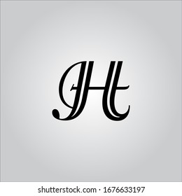 Logo de la letra H con fondo blanco.Icono de la letra negra.Diseño de la letra.