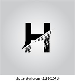 Logo de la letra H. Logo de la letra H con fondo blanco. Este es el logo de una carta negra. Usar el logotipo de moda estilista. Diseño decorativo.