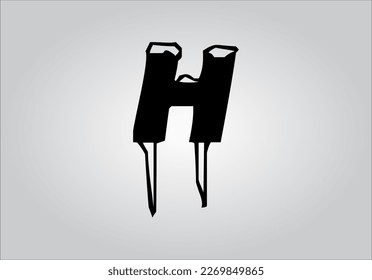 H letter logo. H letter logo with white background. This is black letter logo. Use stylist fashion logo. Decorative design.