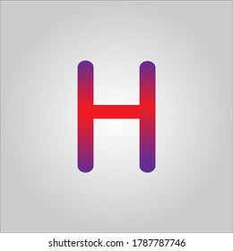 H letter logo with white gradient background.Nice colorful letter icon.
