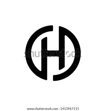 H LETTER LOGO,BLACK AND WHITE