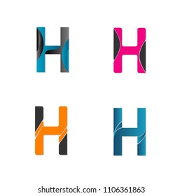 H letter logotype icon sign symbol illustration.creative simple flat design vector.isolated background
