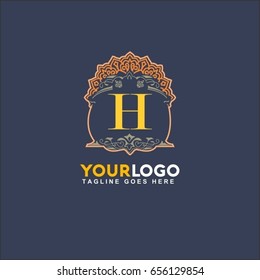 H Letter Luxury Line Logo template.