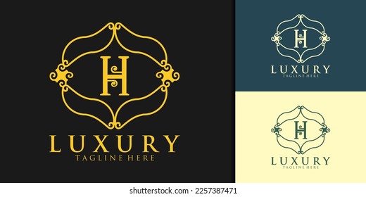 H letter luxury logo. Brand identity for cafe, shop, store, restaurant, boutique, hotel, heraldic, fashion and etc.