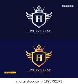H Letter Luxury Logo Design for Brand and Company