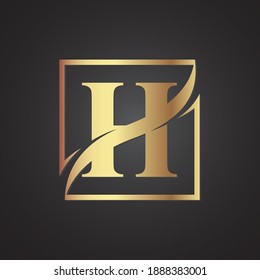 H Letter luxury logo vector