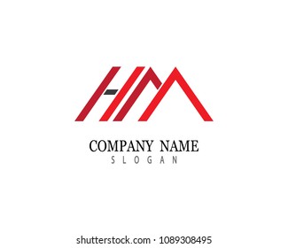 H letter with M letter vector icon