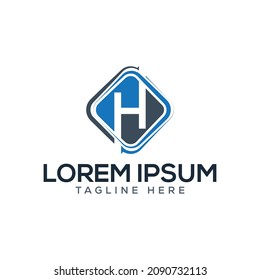 h letter mark logo design concept free vector stock template H letter logo