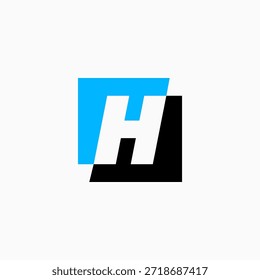 Ilustración de icono de Vector de logotipo cuadrado de marca de letra h