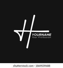 H letter Modern Signature Logo for Personal Branding