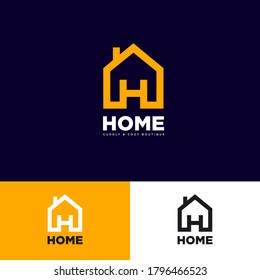H letter monogram. H letter in the House Symbol. Home, House, Real Estate Logo, Isolated on a Different Backgrounds. Web, UI Icon.