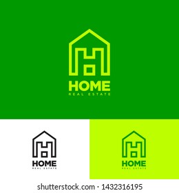 H letter monogram. The Letter H Inside the House Symbol. Home, House, Real Estate Logo, Isolated on a Different Backgrounds. Web, UI Icon.